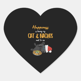 Sticker Cœur Cat Nachos cadeau de Noël mexicain