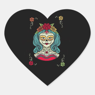 Sticker Cœur Catrina Día de Muertos Web