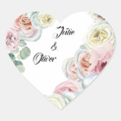 Sticker Cœur Célébration de l'amour rose pâle blanc pâle (Devant)