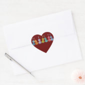 Sticker Cœur Cellos multicolores (Enveloppe)