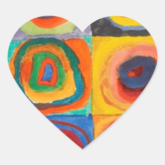 Sticker Cœur Cercles concentrés Carré de Kandinsky (Devant)