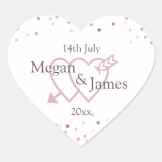 Sticker Cœur Cercles Confetti Roses