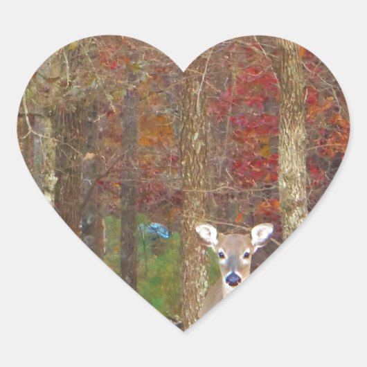 Sticker Cœur Cerf de Noël (Devant)