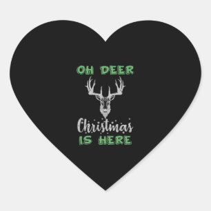 Sticker Cœur cerfs rennes rennes rennes Noël bois