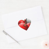 Sticker Cœur Cerises avec gouttes de ragoût (Enveloppe)