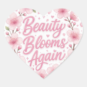 Sticker Cœur Cerisier en Fleur : La Beauté Refleurit