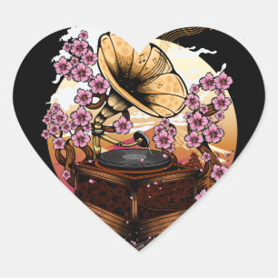 Sticker Cœur Cerry Blossom