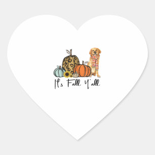 Sticker Cœur C'est Automne Y'all Yellow Golden récupérateur Chi
