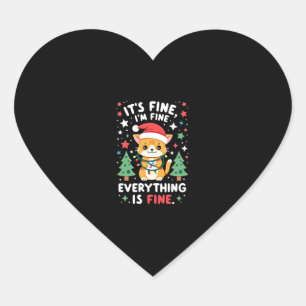 Sticker Cœur C'est Bien Je Suis Bien Tout Va Bien Xmas Cat Chr