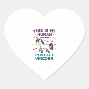 Sticker Cœur C'est Mon Costume D'humain Je Suis Réellement Un T