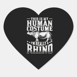 Sticker Cœur c'est mon costume humain, je suis vraiment un rhin