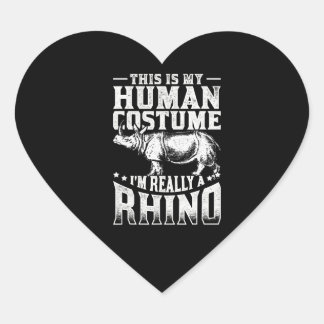 Sticker Cœur c'est mon costume humain, je suis vraiment un rhin