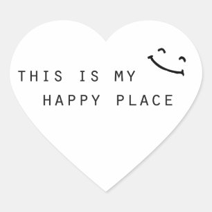 Sticker Cœur c'est mon endroit heureux design simple moderne