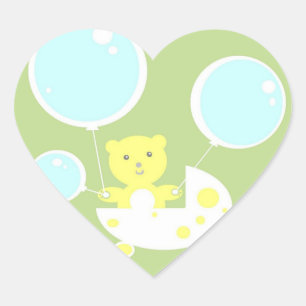 Sticker Cœur C'est un Baby shower d'ours en peluche pour pousse