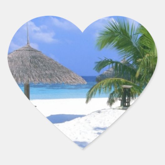 Sticker Cœur Chaise plage - Bliss été (Devant)