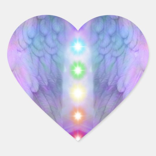 Sticker Cœur chakra, ange, guérisseur, guérison de dieu, anges, (Devant)