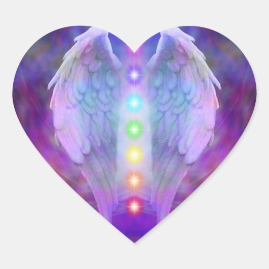 Sticker Cœur chakra, ange, guérisseur, guérison de dieu, anges, (Devant)