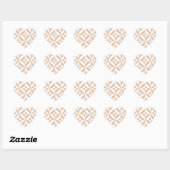 Sticker Cœur Chaleureux Beige Géométrique Motif (Feuille)
