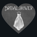 Sticker Cœur Chalkboard Mariage robe Fête des mariées Faveurs<br><div class="desc">Chalkboard Mariage Dress Fête des mariées Favors - Les conceptions disposent d'une robe mariage imprimé à la craie sur un arrière - plan imprimé en damier avec une typographie sophistiquée. Voir la correspondance de la collection trouvée ci-dessous.</div>