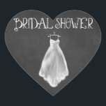 Sticker Cœur Chalkboard Mariage robe Fête des mariées Faveurs<br><div class="desc">Chalkboard Mariage Dress Fête des mariées Favors - Les conceptions disposent d'une robe mariage imprimé à la craie sur un arrière - plan imprimé en damier avec une typographie sophistiquée. Voir la correspondance de la collection trouvée ci-dessous.</div>