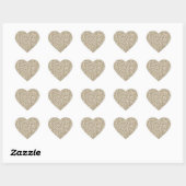 Sticker Cœur Champagne Gold Glitzy Parties scintillant (Feuille)