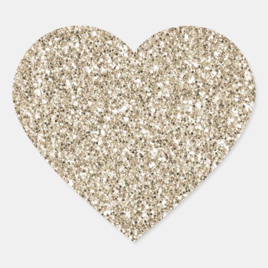 Sticker Cœur Champagne Gold Glitzy Parties scintillant (Devant)
