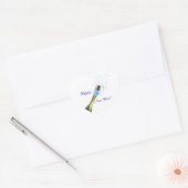 Sticker Cœur Champagne Popping (Enveloppe)
