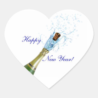 Sticker Cœur Champagne Popping