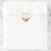 Sticker Cœur Champagne rose de la douche nuptiale merci (Sac)