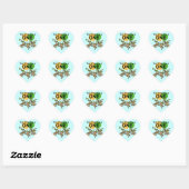 Sticker Cœur Chandails et cadeaux 1er anniversaire des singes (Feuille)