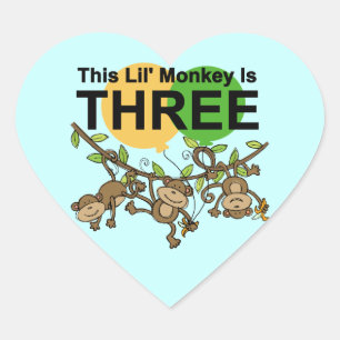 Sticker Cœur Chandails et cadeaux pour le 3e anniversaire des s