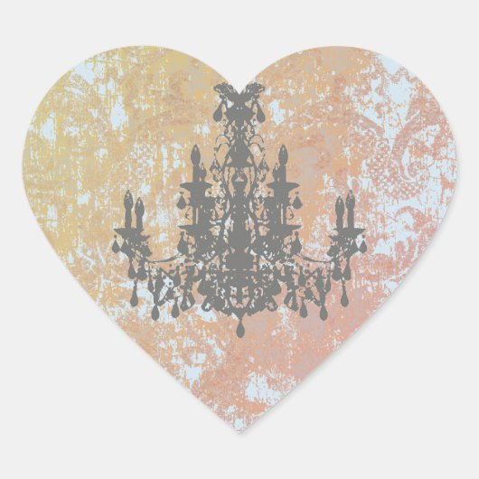 Sticker Cœur Chandelier de coco - CHANGER DE COULEUR / FORME / (Devant)