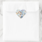 Sticker Cœur Chanson Oiseau & Fleurs (Sac)