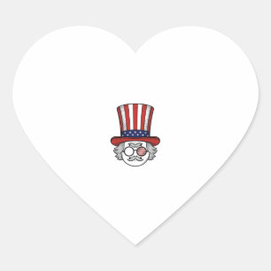 Sticker Cœur Chapeau haut de forme à l'envers patriotique dessi