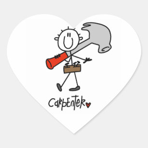 Sticker Cœur Charpentier avec marteau