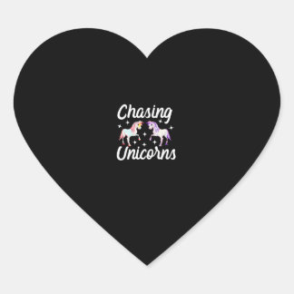 Sticker Cœur Chasing Unicorns Magical Long Sleeve T-Shirt