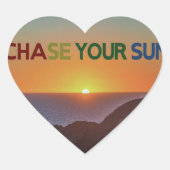 Sticker Cœur Chasse ton soleil (Devant)