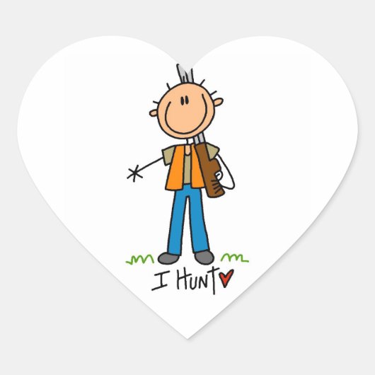 Sticker Cœur Chasseur de Stick Figure (Devant)