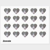 Sticker Coeur Chat Blanc/Gris (Feuille)