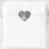 Sticker Coeur Chat Blanc/Gris (Sac)