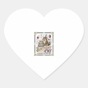 Sticker Cœur Chat d'anniversaire Chat d'anniversaire Âge Art ve