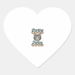 Sticker Cœur Chat de design vintage Féminin de bonne mine_1