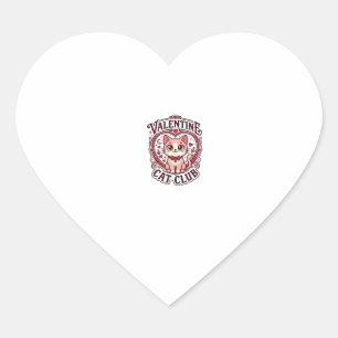 Sticker Cœur Chat de la Saint-Valentin Dessin drôle pour amateu
