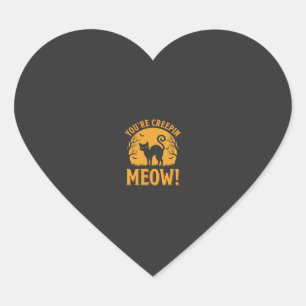 Sticker Cœur Chat d'Halloween Tu me fais peur Miaou