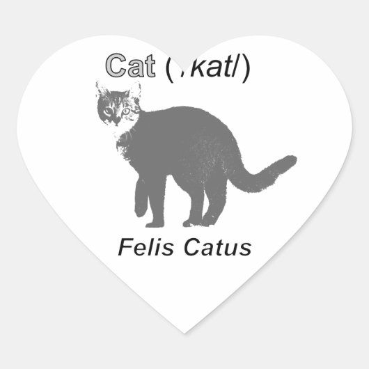 Sticker Cœur Chat Felis Catus (Devant)