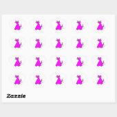 Sticker Cœur Chat gras rose (Feuille)