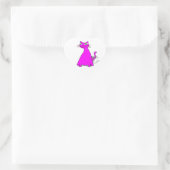 Sticker Cœur Chat gras rose (Sac)
