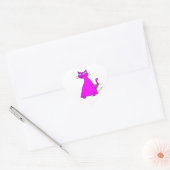 Sticker Cœur Chat gras rose (Enveloppe)