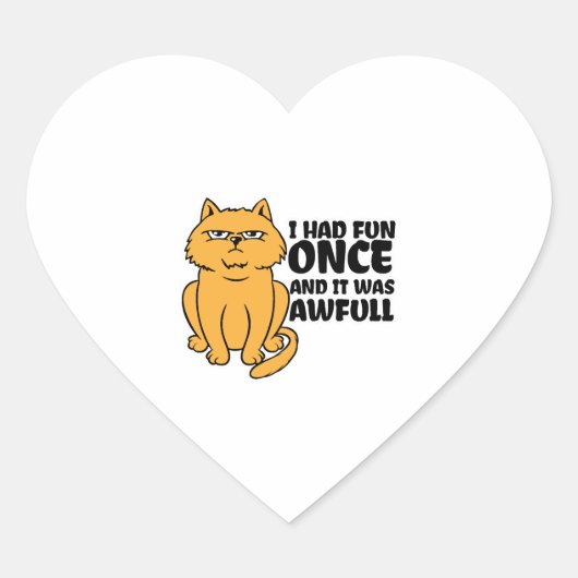 Sticker Cœur Chat Grumpy - Mème Chat Drôle (Devant)