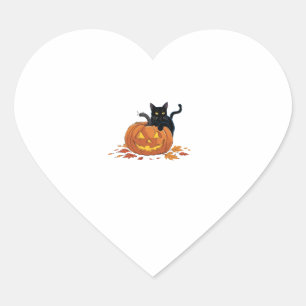 Sticker Cœur Chat Halloween Citrouille Pour Femmes Hommes Enfan
